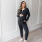 Charlotte Henley Jumpsuit | Charcoal