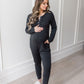Charlotte Henley Jumpsuit | Charcoal