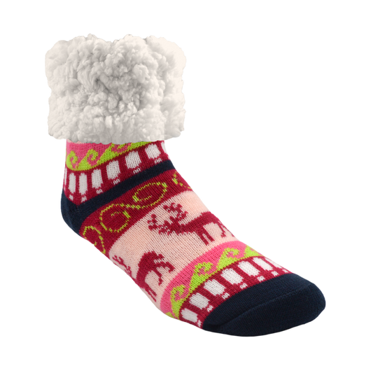 Reindeer Raspberry - Classic Slipper Sock