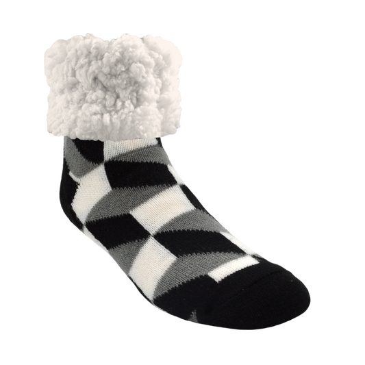 Checker Box Black - Classic Slipper Sock