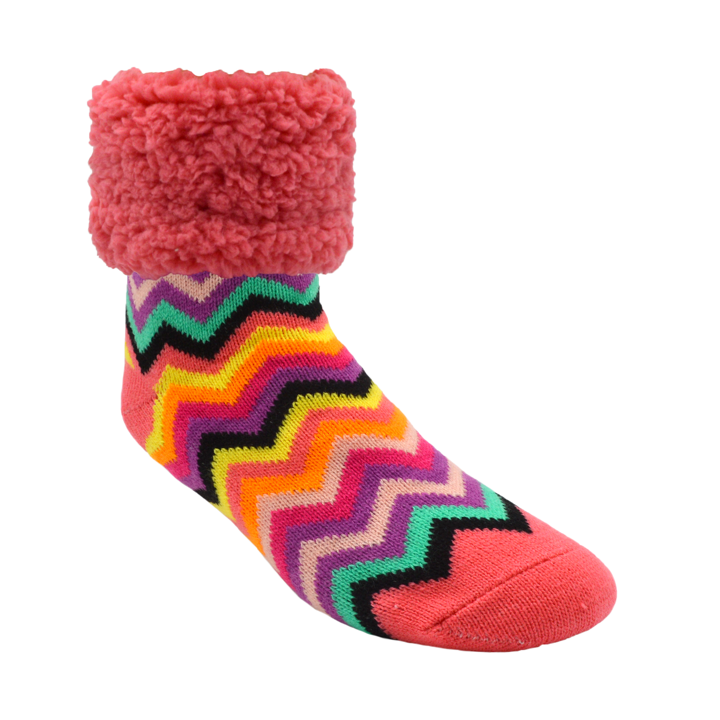 Coral Chevron - Classic Slipper Sock