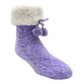 Chenille Cable Knit Lavender - Classic Slipper Sock
