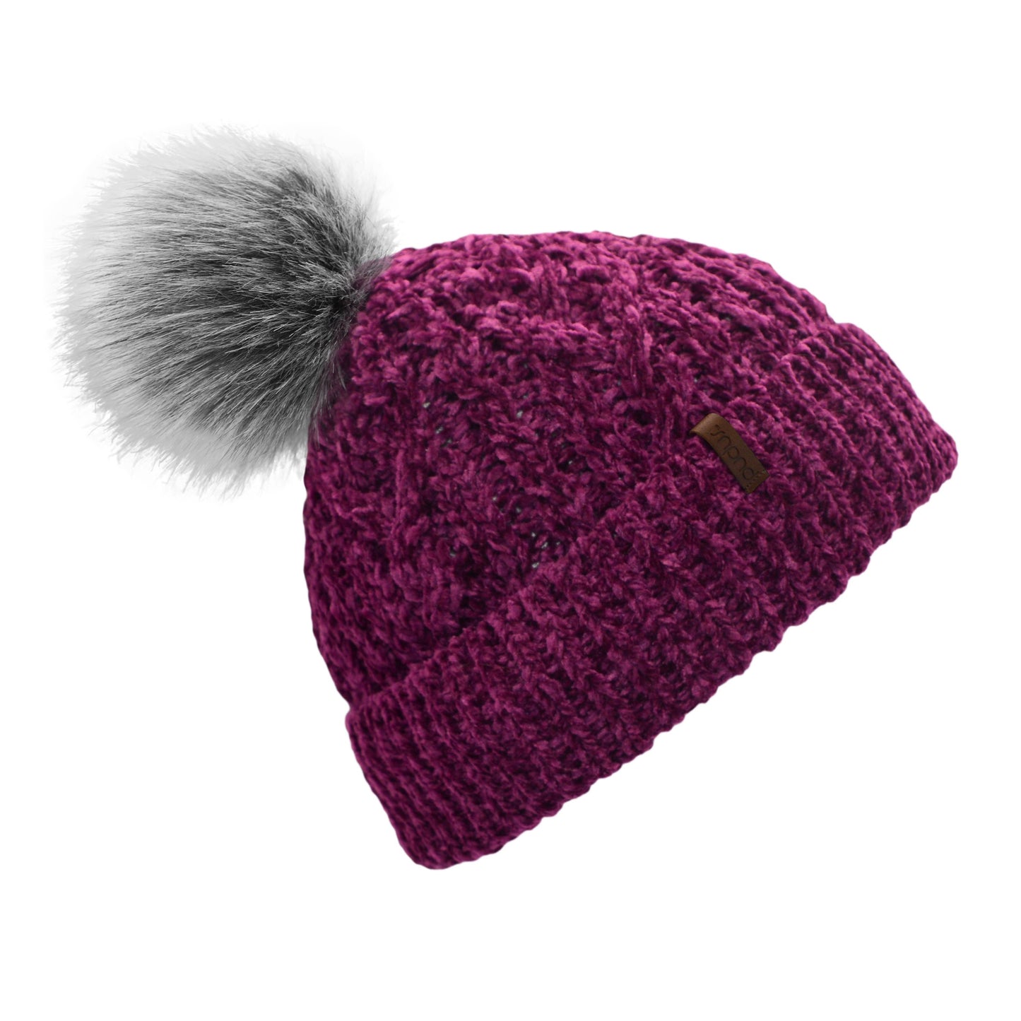 Dark Purple Chenille - Beanie Hat Adult