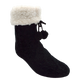 Chenille Cable Knit Black - Classic Slipper Sock