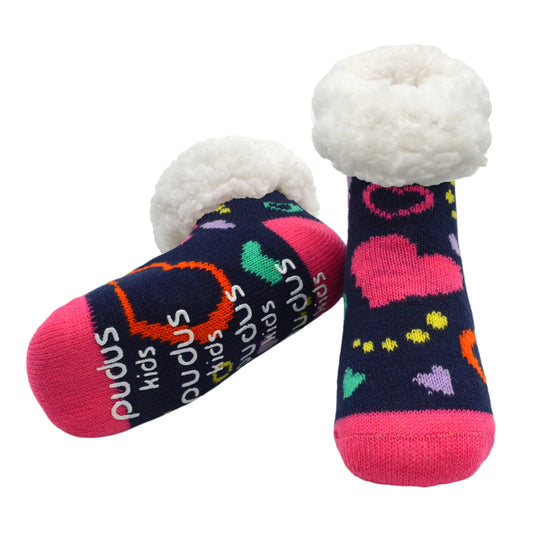 Heart Navy - Kids Slipper Sock