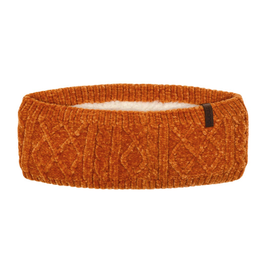 Cable Knit Peach Caramel Chenille - Headband Adult