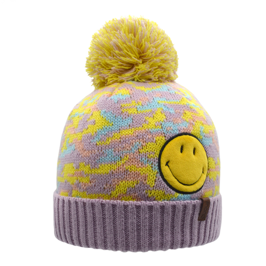 Smiley® Camo Pom Pom Beanie Hat