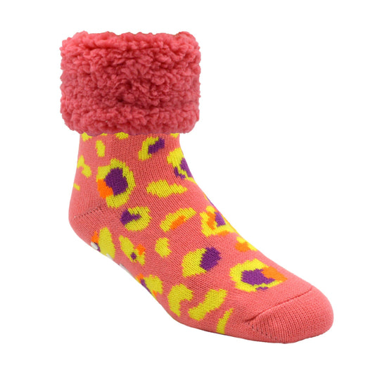 Coral Leopard - Classic Slipper Sock