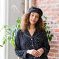 Erica Headband | Black with Cloud Dots