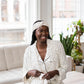 Erica Headband | Cloud with Black Dots