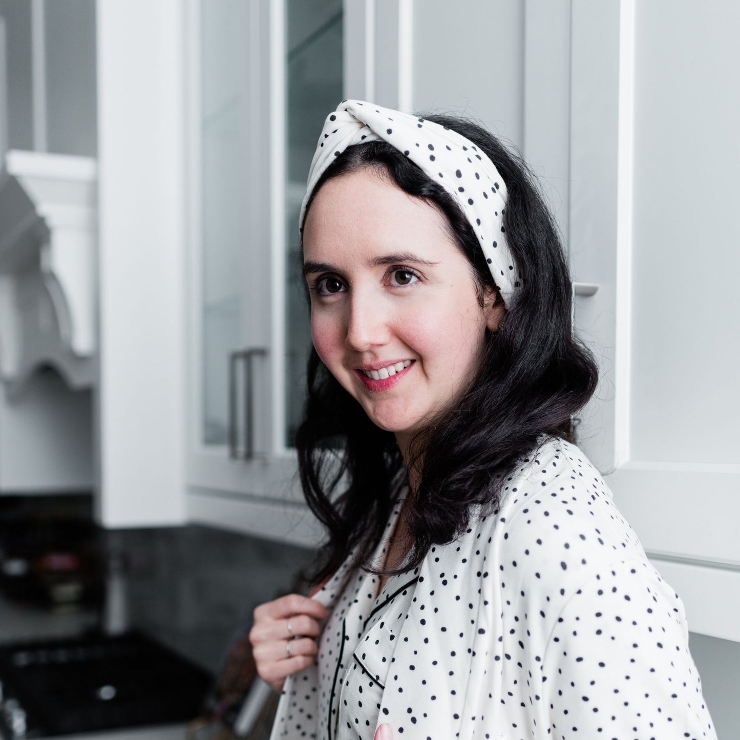 Erica Headband | Cloud with Black Dots