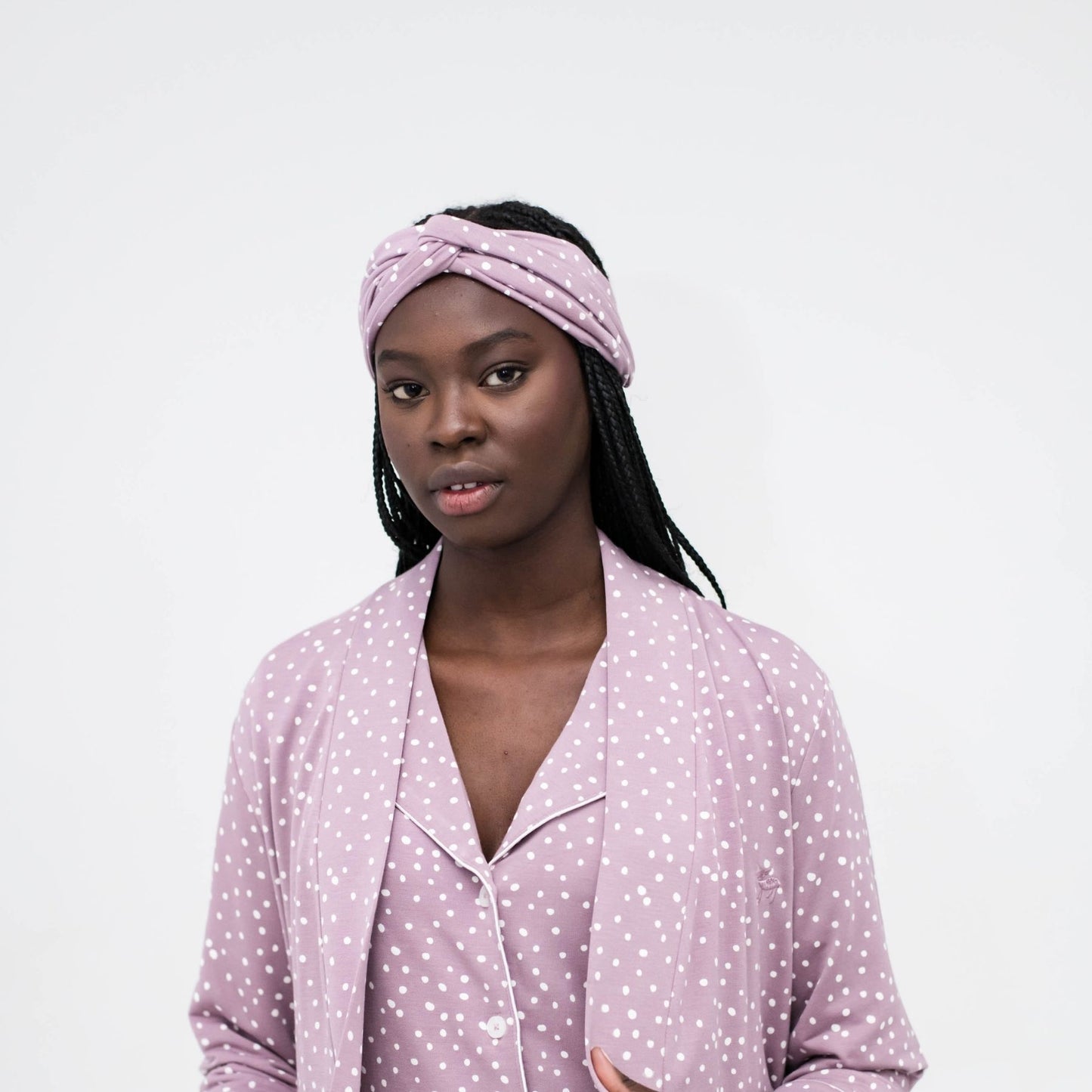 Erica Headband | Elderberry with Cloud Dots