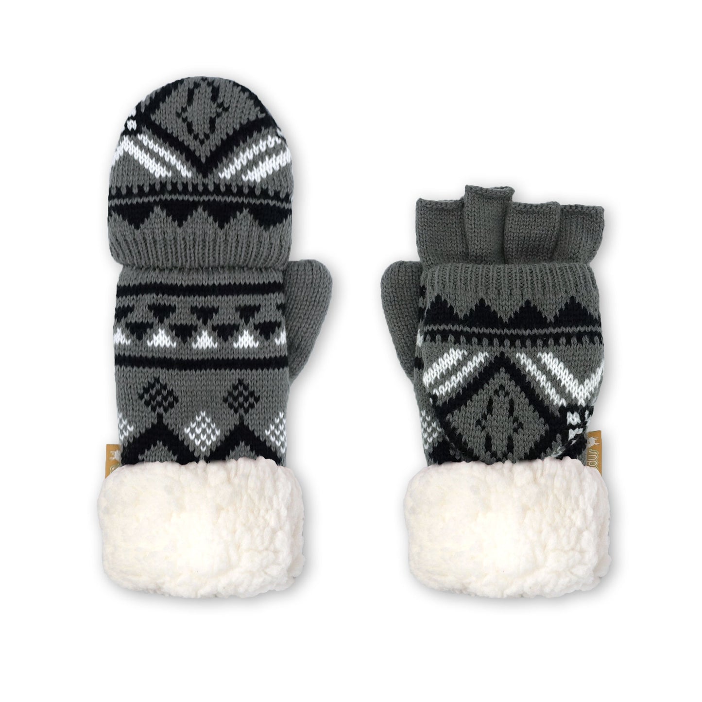 Fingerless Gloves Geometric Black