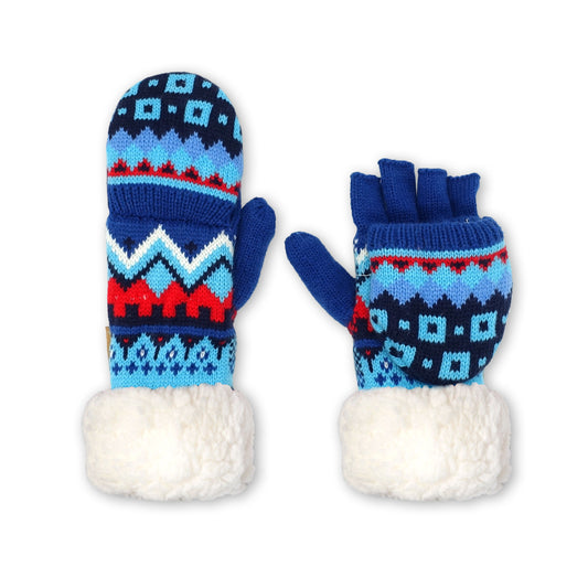 Fingerless Gloves Nordic Blue