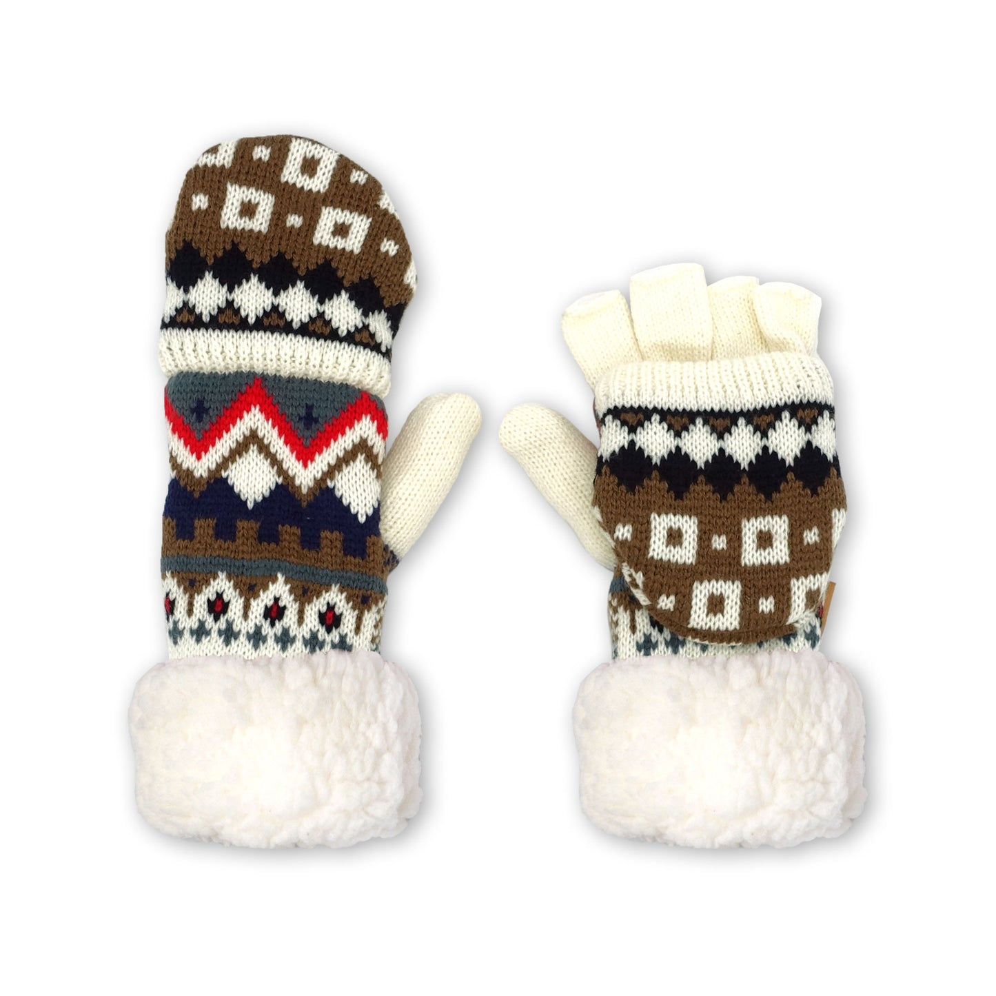 Fingerless Gloves Nordic White