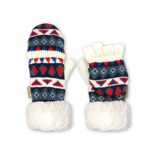 Fingerless Gloves Southwest White