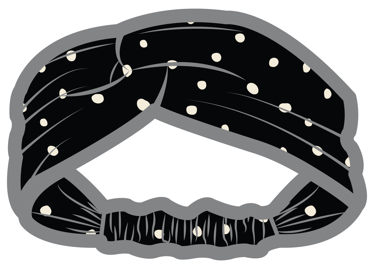 Erica Headband | Black with Cloud Dots