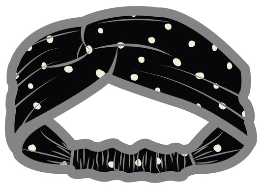 Erica Headband | Black with Cloud Dots