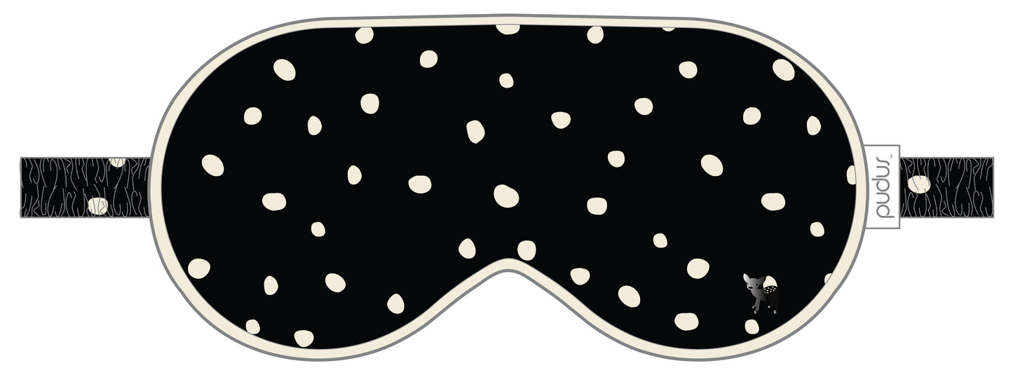 Jessie Eye Mask | Black with Cloud Dots