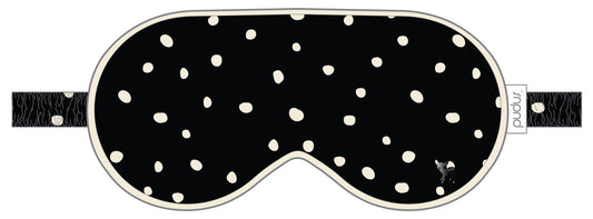 Jessie Eye Mask | Black with Cloud Dots