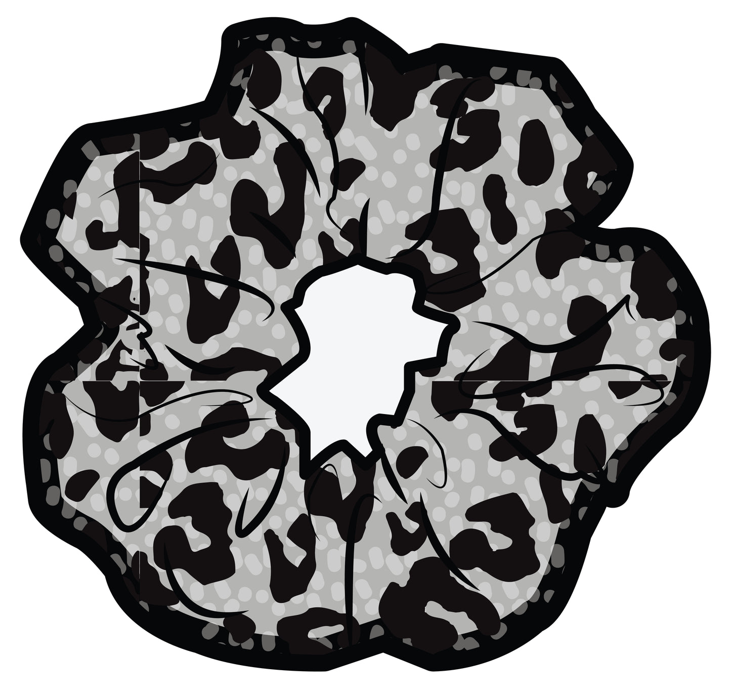Daisey Scrunchie | Light Grey Leopard Print