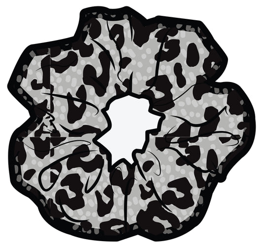 Daisey Scrunchie | Light Grey Leopard Print