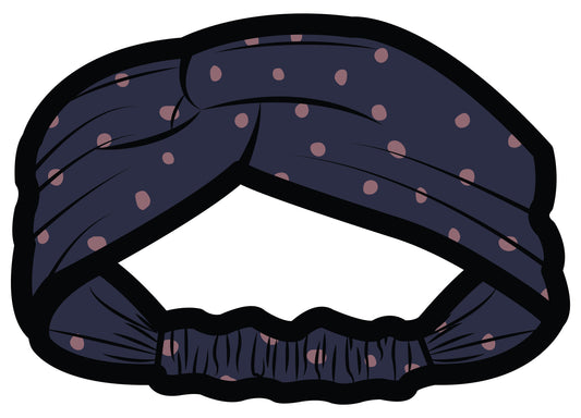 Erica Headband | Blue Sail with Elderberry Dots