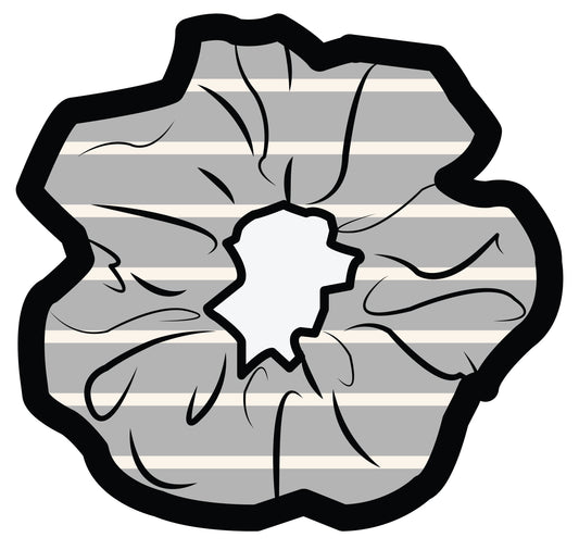 Daisey Scrunchie | Grey Stripes