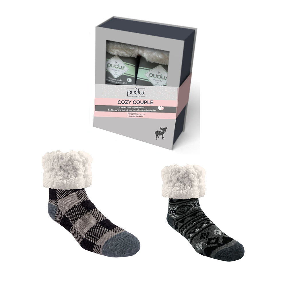 Cozy Couple Lumberjack Grey and Geometric Black Gift Set