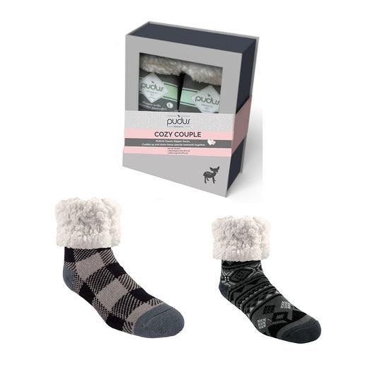 Cozy Couple Lumberjack Grey and Geometric Black Gift Set