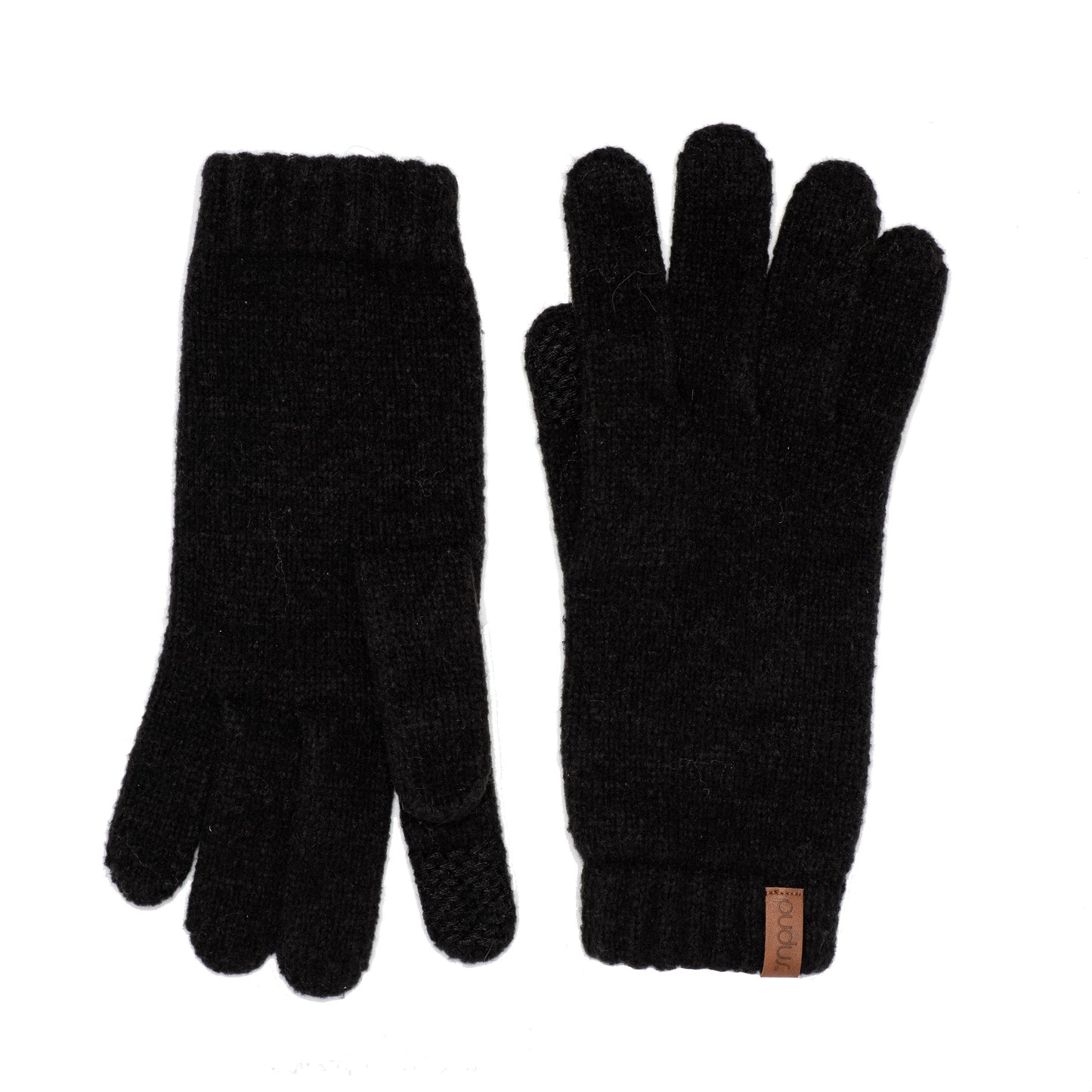 Black Faux Cashmere Tech Gloves