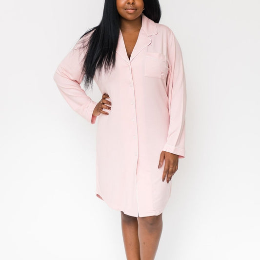 Gracie Sleep Shirt Dress | Pink Dogwood