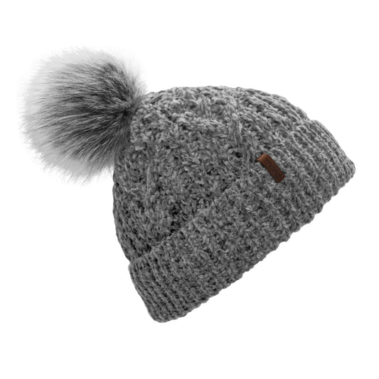 Recycled Beanie Hat - Chenille Knit Charcoal