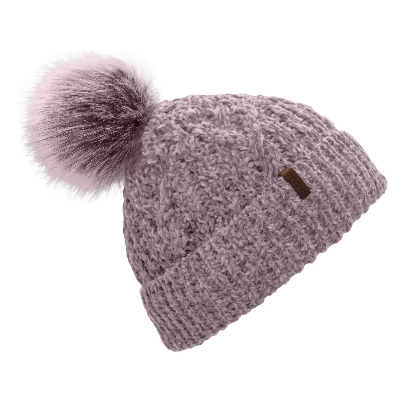 Recycled Beanie Hat - Chenille Knit Elderberry