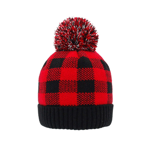 Recycled Pom Pom Hat - Lumberjack Red