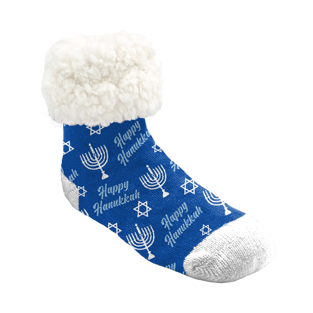 Hanukkah Menorah - Kids & Toddler Recycled Slipper Socks