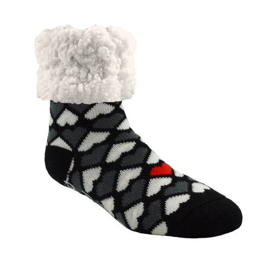 Hearts Black - Classic Slipper Sock