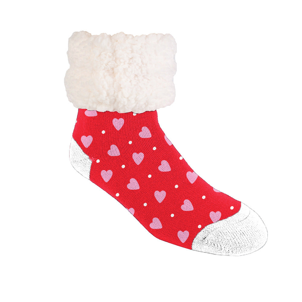 Heart Candy Red - Recycled Slipper Socks