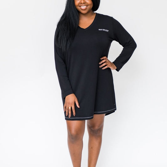 Harlow Sleep Shirt Dress | Black