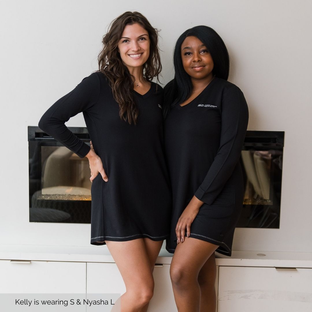 Harlow Sleep Shirt Dress | Black