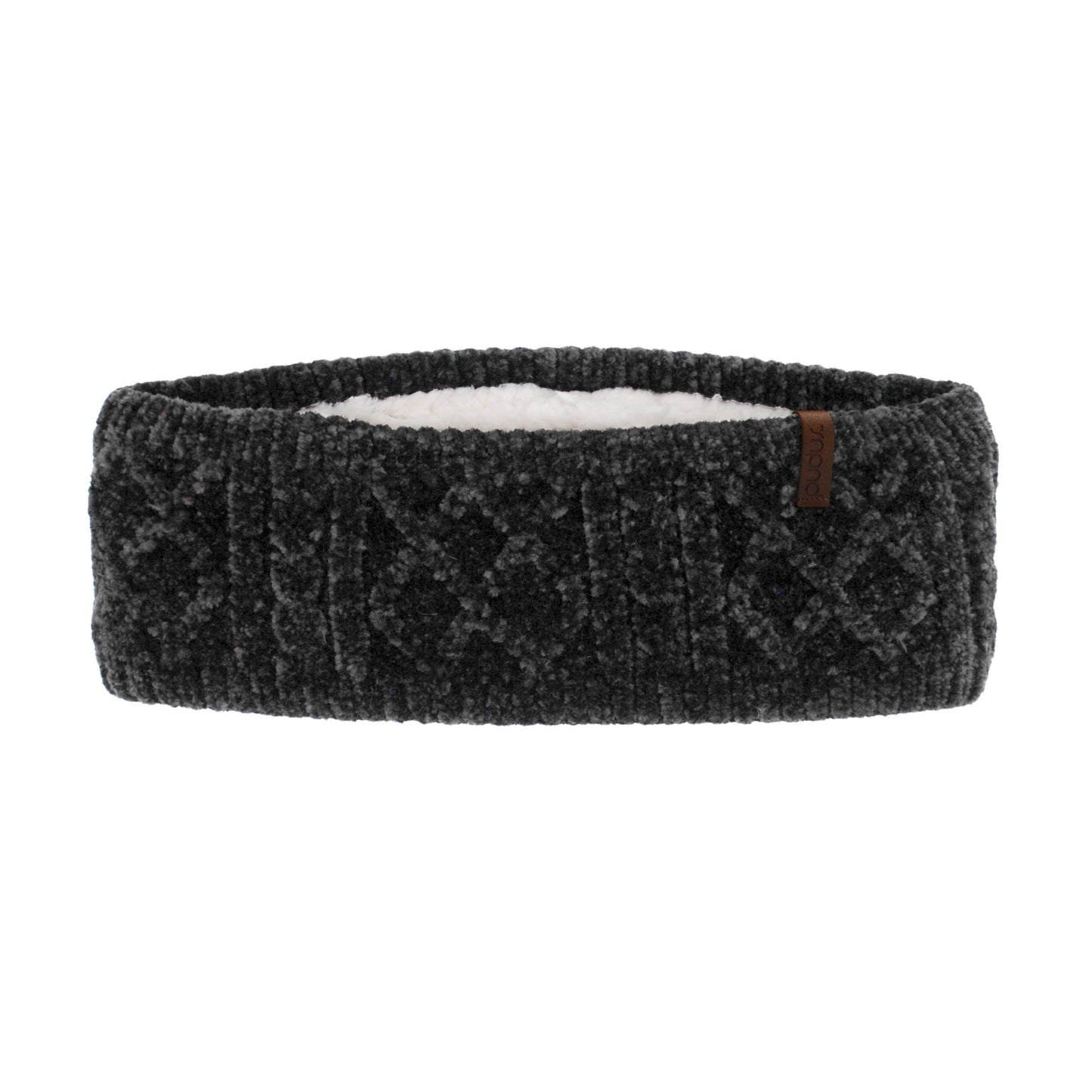 Cable Knit Black Chenille - Headband Adult