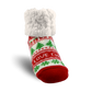 Pudus Cozy Winter Slipper Socks for Women and Men with Non-Slip Grippers and Faux Fur Sherpa Fleece - Adult Regular Fuzzy Socks I ♡ Christmas - Classic Slipper Sock