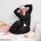 Iris V-Neck Pajama Shirt | Black