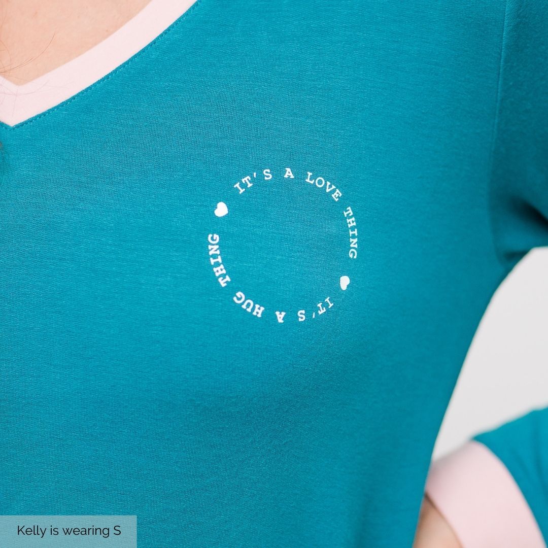 Iris V-Neck Pajama Shirt | Harbour Blue