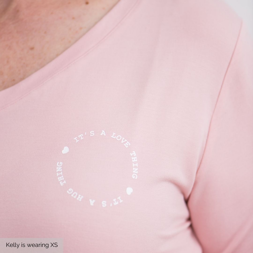 Iris V-Neck Pajama Shirt | Pink Dogwood
