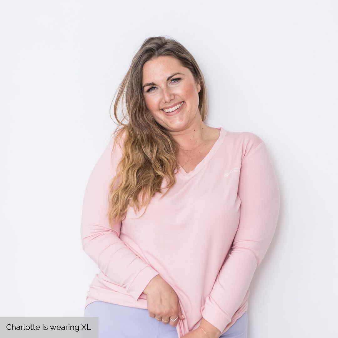 Iris V-Neck Pajama Shirt | Pink Dogwood