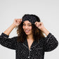 Jessie Eye Mask | Black with Cloud Dots