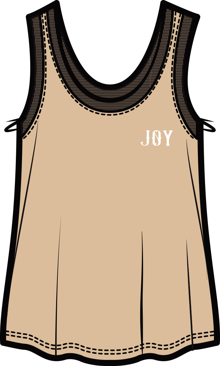 Nikki "Joy" Boxy Scoop Tank | Apricot