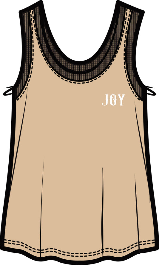Nikki "Joy" Boxy Scoop Tank | Apricot