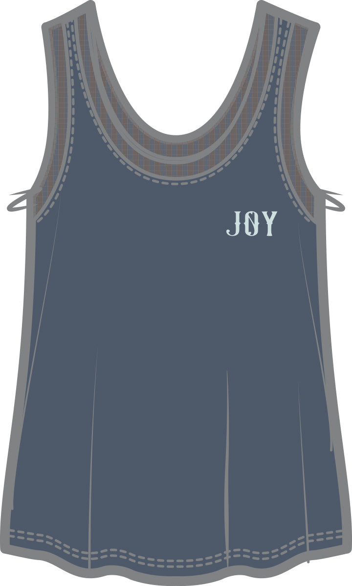 Nikki "Joy" Boxy Scoop Tank | Gray Dawn
